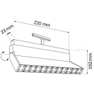 Lampy do szyn magnetycznych - Shilo Spot magnetyczny Komatsu dot move - Czarny - 48V 12W 960lm (220 mm) 3000K 6498 - product 2