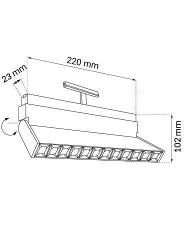 Shilo Spot magnetyczny Komatsu dot move - Czarny - 48V 12W 960lm (220 mm) 4000K 6499 - produkt 2