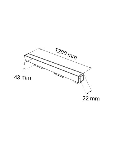 Shilo Spot magnetyczny Komatsu - Czarny (1200 mm) 48V 40W 3200lm 3000K 6589 - produkt 2