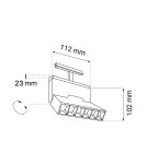 Lampy do szyn magnetycznych - Shilo Spot magnetyczny Komatsu dot move - Biały- 48V 6W 480lm (112 mm) 3000K 6596 - product 2