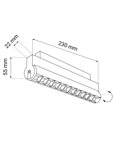 Shilo Spot magnetyczny Komatsu dot move 2 - Czarny - 48V 12W 1260lm (230 mm) 4000K 6600 - produkt 2
