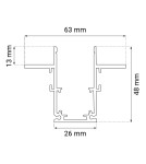 Szyny magnetyczne - Shilo Szynoprzewód magnetyczny podtynkowy Komatsu 48V - Czarny (1 m) 6501 - product 2