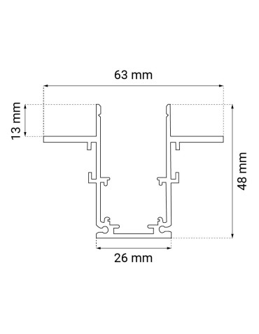 Shilo Szynoprzewód magnetyczny podtynkowy Komatsu 48V - Czarny (1 m) 6501 - produkt 2