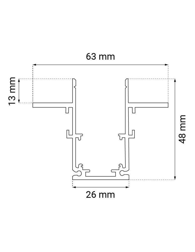 Szyny magnetyczne - Shilo Szynoprzewód magnetyczny podtynkowy Komatsu 48V - Biały (2 m) 6502 - product kolory-swiatla.pl 2