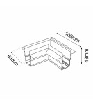 Akcesoria do szynoprzewodów magnetycznych - Shilo Łącznik L podtynkowy szynoprzewodu magnetycznego Komatsu 48V- Biały 6508 - product 2