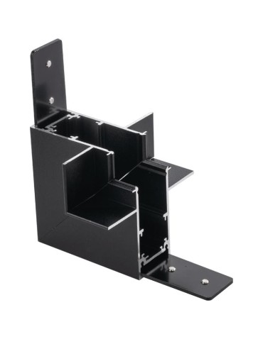 Shilo Łącznik L podtynkowy ściana - sufit szynoprzewodu magnetycznego Komatsu 48V - Czarny 6513