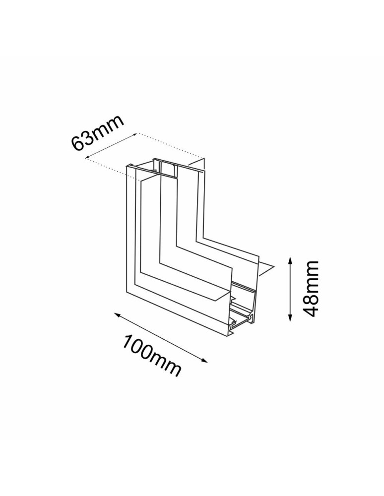 Shilo Łącznik L podtynkowy ściana - sufit szynoprzewodu magnetycznego Komatsu 48V - Czarny 6513 Shilo Łącznik L podtynkowy ściana - sufit szynoprzewodu magnetycznego Komatsu 48V - Czarny 6513