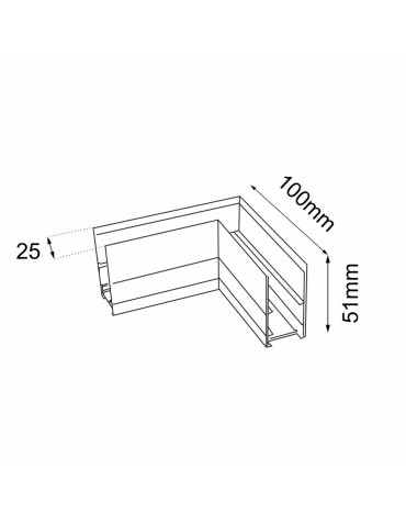 Shilo Łącznik L natynkowy szynoprzewodu magnetycznego Komatsu 48V - Biały 6516 - produkt 2