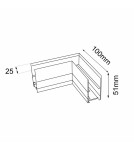 Akcesoria do szynoprzewodów magnetycznych - Shilo Łącznik L natynkowy szynoprzewodu magnetycznego Komatsu 48V - Czarny 6517 - product 2