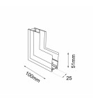 Akcesoria do szynoprzewodów magnetycznych - Shilo Łącznik L natynkowy ściana - sufit szynoprzewodu magnetycznego Komatsu 48V - Czarny 6521 - product 2
