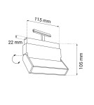 Lampy do szyn magnetycznych - Shilo Spot magnetyczny Komatsu move - Czarny - 48V 6W 480lm (115 mm) 3000K 6552 - product 2