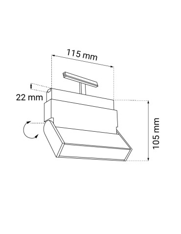 Shilo Spot magnetyczny Komatsu move - Czarny - 48V 6W 480lm (115 mm) 3000K 6552 - produkt 2