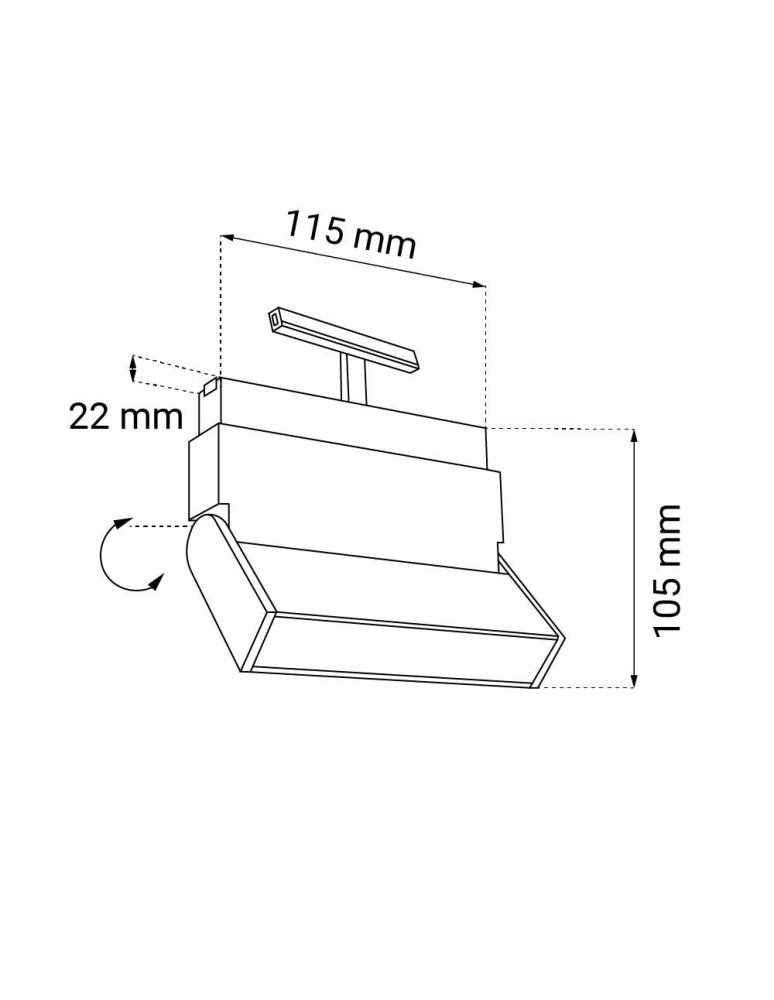 Lampy do szyn magnetycznych - Shilo Spot magnetyczny Komatsu move - Czarny - 48V 6W 480lm (115 mm) 3000K 6552 - product kolory-swiatla.pl 2