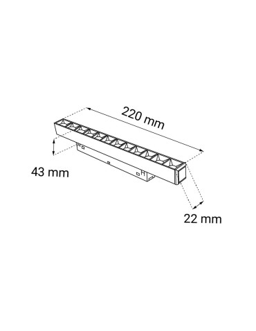 Shilo Spot magnetyczny Komatsu dot - Czarny (220 mm) 48V 12W 960lm 3000K 6560 - produkt 2