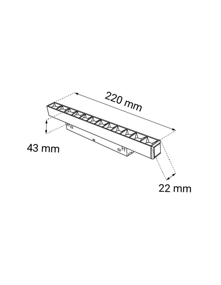 Lampy do szyn magnetycznych - Shilo Spot magnetyczny Komatsu dot - Czarny (220 mm) 48V 12W 960lm 3000K 6560 - product kolory-swiatla.pl 2