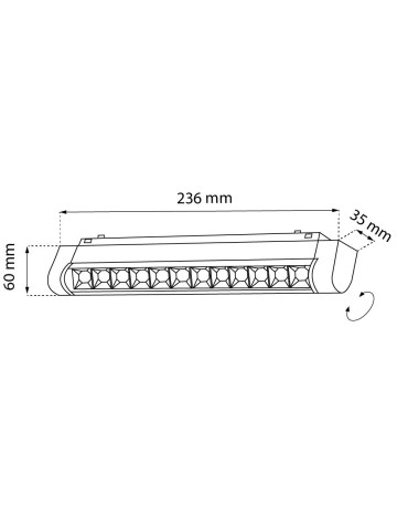 Shilo Spot magnetyczny Komatsu Slim dot move - Czarny - 48V 12W 960lm (236 mm) 4000K 6060 - produkt 2