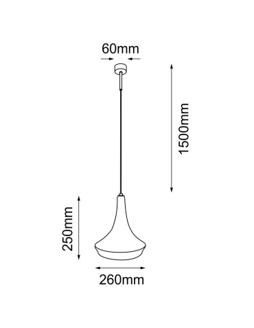 Shilo Lampa wisząca Mahaka 1 - Szara (260 mm) 5181 - produkt 2