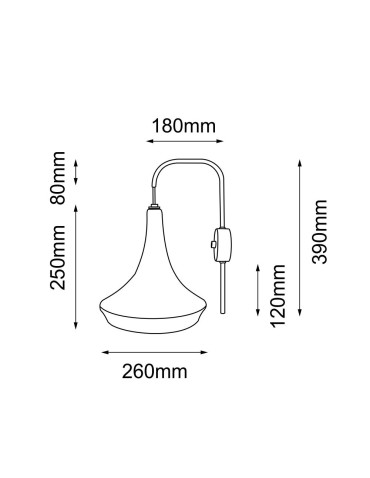 Shilo Kinkiet Mahaka - Szary (390 mm) 4034 - produkt 2