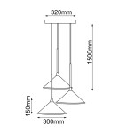 Shilo Lampa wisząca Merto 3 - Czarna (320 mm) 5066 Shilo Lampa wisząca Merto 3 - Czarna (320 mm) 5066