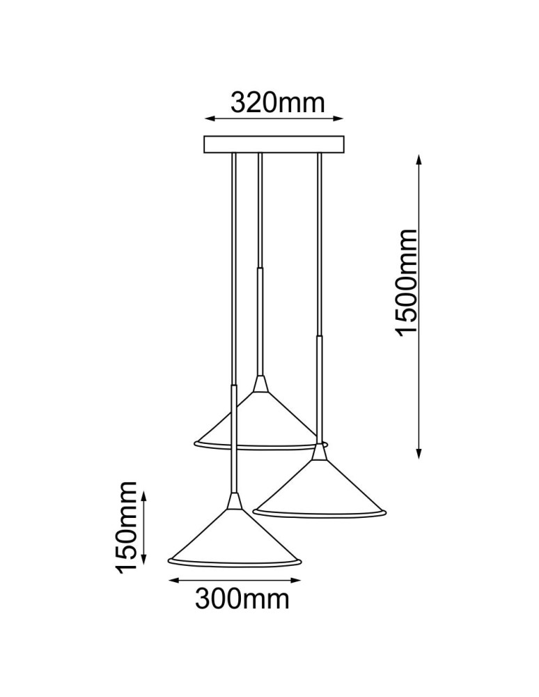 Shilo Lampa wisząca Merto 3 - Czarna (320 mm) 5066 Shilo Lampa wisząca Merto 3 - Czarna (320 mm) 5066