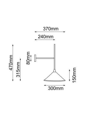 Shilo Kinkiet Merto - Czarny (470 mm) 4019 - produkt 2