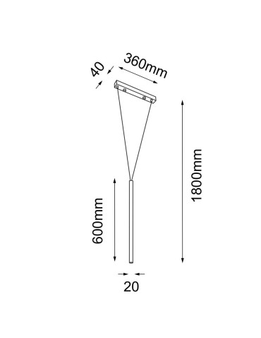 Shilo Lampa wisząca Miaki 1 - Czarna (600 mm) 5162 - produkt 2