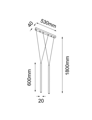 Shilo Lampa wisząca Miaki 2 - Czarna (600 mm) 5165 - produkt 2