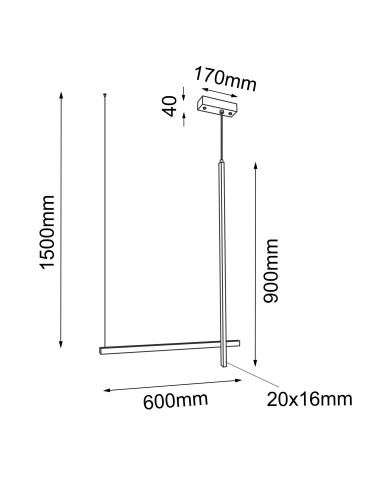 Shilo Lampa wisząca no. 4 - Czarna (600 mm) 5063 - produkt 2
