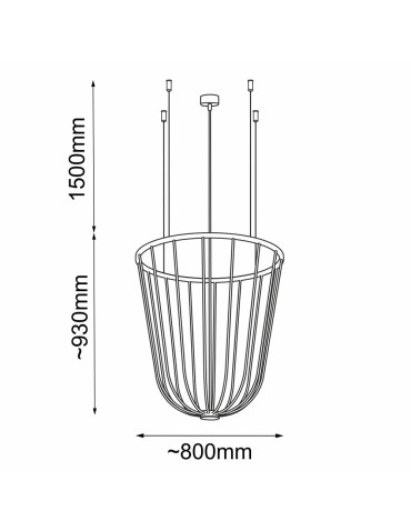Shilo Lampa wisząca no. moon O Z - Platyna mat (800 mm) 5142 - produkt 2