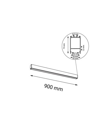 Shilo Plafon Numata - Czarny (900 mm) 4000K 8658 - produkt 2