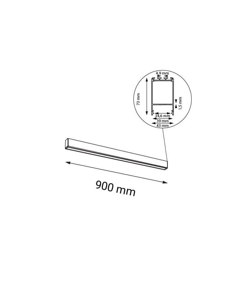 Lampy natynkowe belki - Shilo Plafon Numata - Biały (900 mm) 4000K 8659 - product kolory-swiatla.pl 2