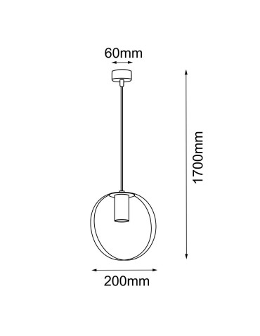 Shilo Lampa wisząca Ortiga 1 - Czarna (200 mm) 5041 - produkt 2