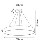 Shilo Lampa wisząca Sengo P 80 - Czarna (800 mm) 5212 Shilo Lampa wisząca Sengo P 80 - Czarna (800 mm) 5212