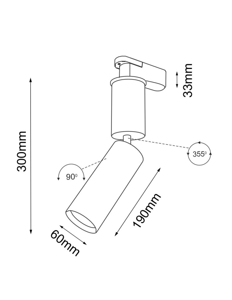 Lampy do szynoprzewodów 3 fazowych - Shilo Spot Shima - Czarny - Szynoprzewód 3F 230V 6612 - product kolory-swiatla.pl 2