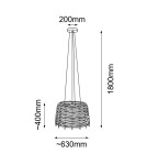 Shilo Lampa wisząca Suami O 60 - Czarna-platyna mat (630 mm) 5090 Shilo Lampa wisząca Suami O 60 - Czarna-platyna mat (630 mm) 5090