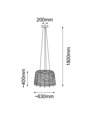 Shilo Lampa wisząca Suami O 60 - Czarna-platyna mat (630 mm) 5090 - produkt 2