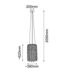 Shilo Lampa wisząca Suami A 36 - Czarna-platyna mat (380 mm) 5091 Shilo Lampa wisząca Suami A 36 - Czarna-platyna mat (380 mm) 5091