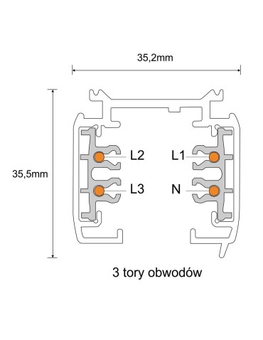 Shilo Szynoprzewód natynkowy 3F 230V - Biały (1 m) 8098 - produkt 2