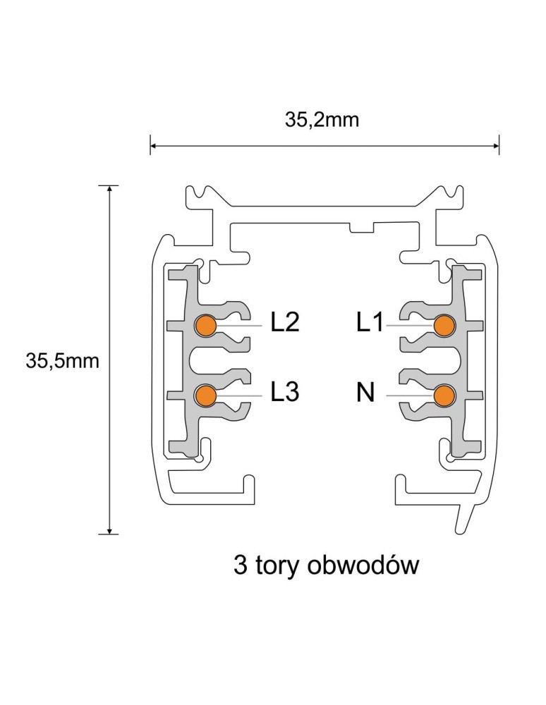 Szyny 3 fazowe - Shilo Szynoprzewód natynkowy 3F 230V - Biały (1 m) 8098 - product kolory-swiatla.pl 2