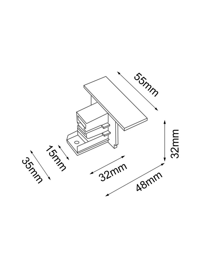 Akcesoria do szynoprzewodów 3 fazowych - Shilo Zakończenie do szynoprzewodu podtynkowego 3F 230V - Biały 6586 - product kolory-swiatla.pl 2
