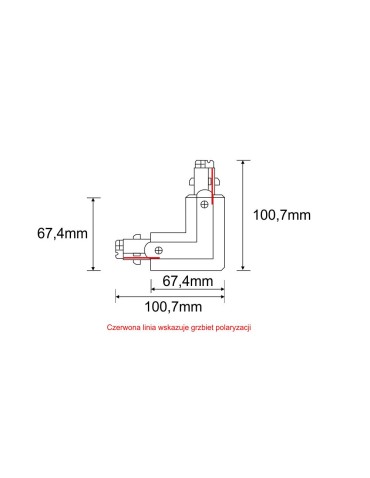 Shilo Łącznik L zamienny lewy-prawy do szynoprzewodu 3F 230V - Czarny 8117 - produkt 2