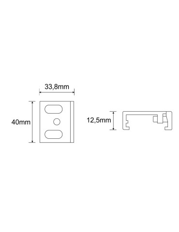 Shilo Klamra montażowa do szynoprzewodu natynkowego 3F 230V - Czarny 8127 - produkt 2