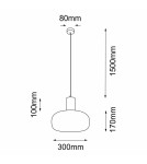 Lampy wiszące - Shilo Lampa wisząca Tanpo O Z - Czarna (300 mm) 5209 - product 2
