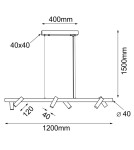 Lampy wiszące - Shilo Lampa wisząca Yabu 6 - Czarna (1200 mm) 5067 - product 2