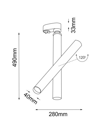 Shilo Spot Yabu T R2 - Czarny - Szynoprzewód 3F 230V 6618 - produkt 2