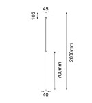 Lampy wiszące - Shilo Lampa wisząca Yabu 1 - Biała (700 mm) 7573 - product 2