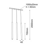 Lampy wiszące - Shilo Lampa wisząca Yabu 3 - Biała (700 mm) 7574 - product 2