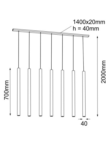 Shilo Lampa wisząca Yabu 7 - Biała (700 mm) 7576 - produkt 2