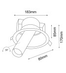 Reflektory wpuszczane w sufit - Shilo Lampa wpuszczana Yakumo 2 - Biała 7807 - product 2