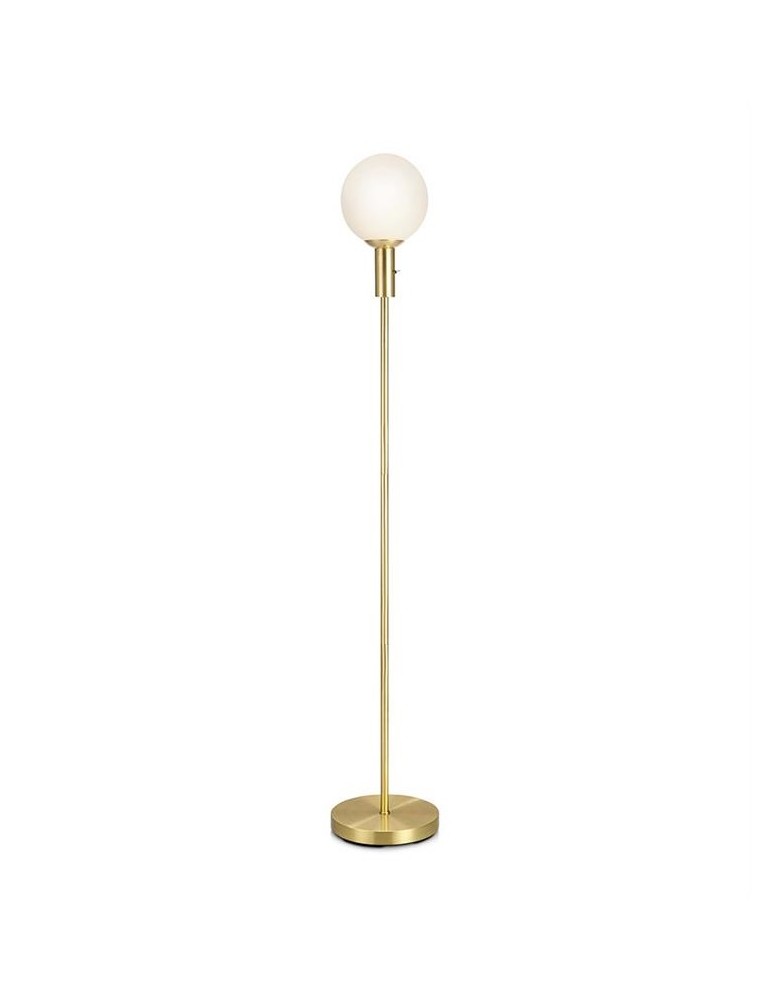 Lampy podłogowe - Markslojd MINNA Podłogowa 1L Mosiądz Szczotkowany/Biały 106867 - produkt kolory-swiatla.pl 1